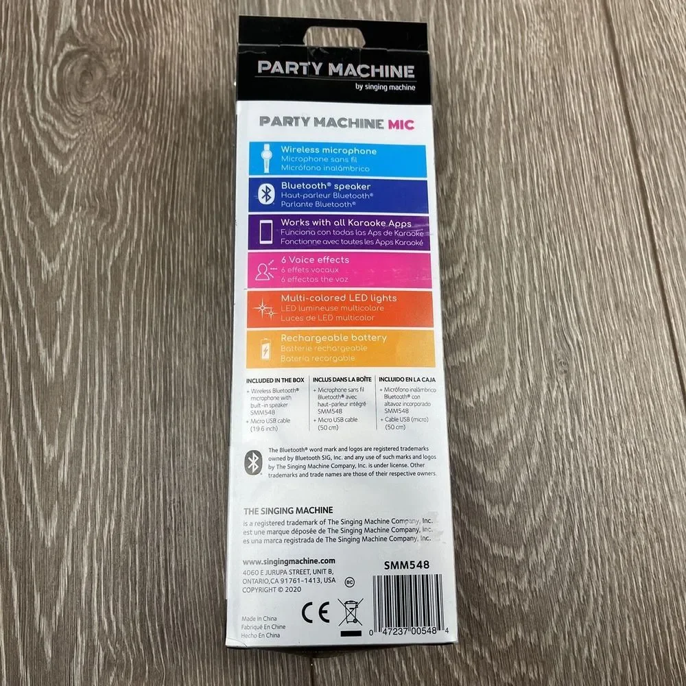 Party Machine Singing Machine Wireless Microphone LED Lights‎ Bluetooth Speaker